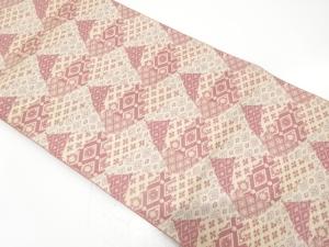 切りばめ風　花菱模様織り出し　名古屋帯